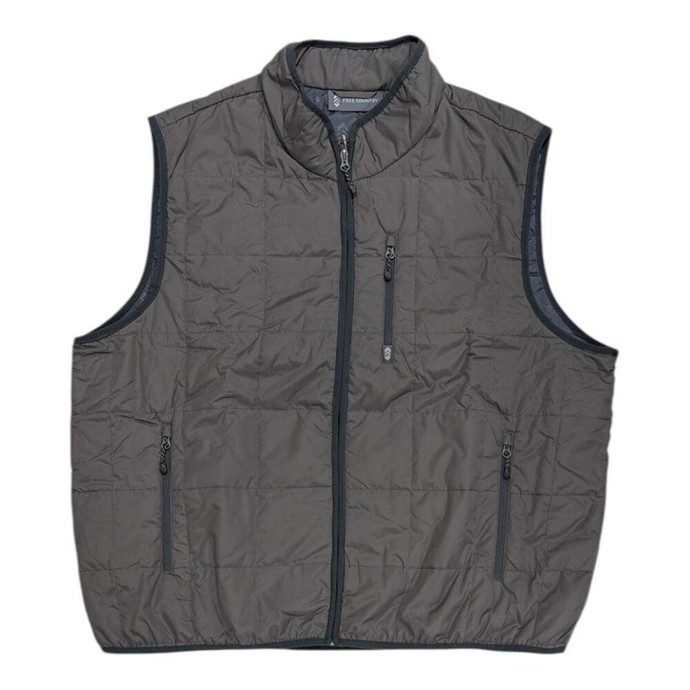 Free Country Men's Wind-Resistant Relaxed Fit Quilted Vest - Mushroom